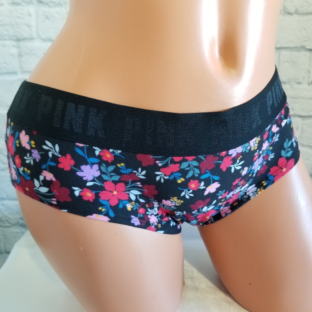 PINK Victoria's Secret Floral Logo Hipster Panties